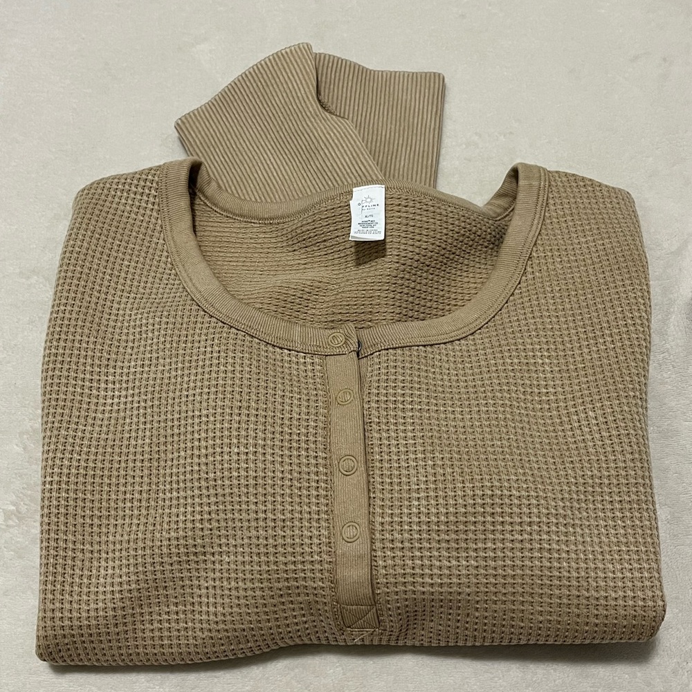 Aerie Offline Main Squeeze Seamless Crop Waffle Knit Henley